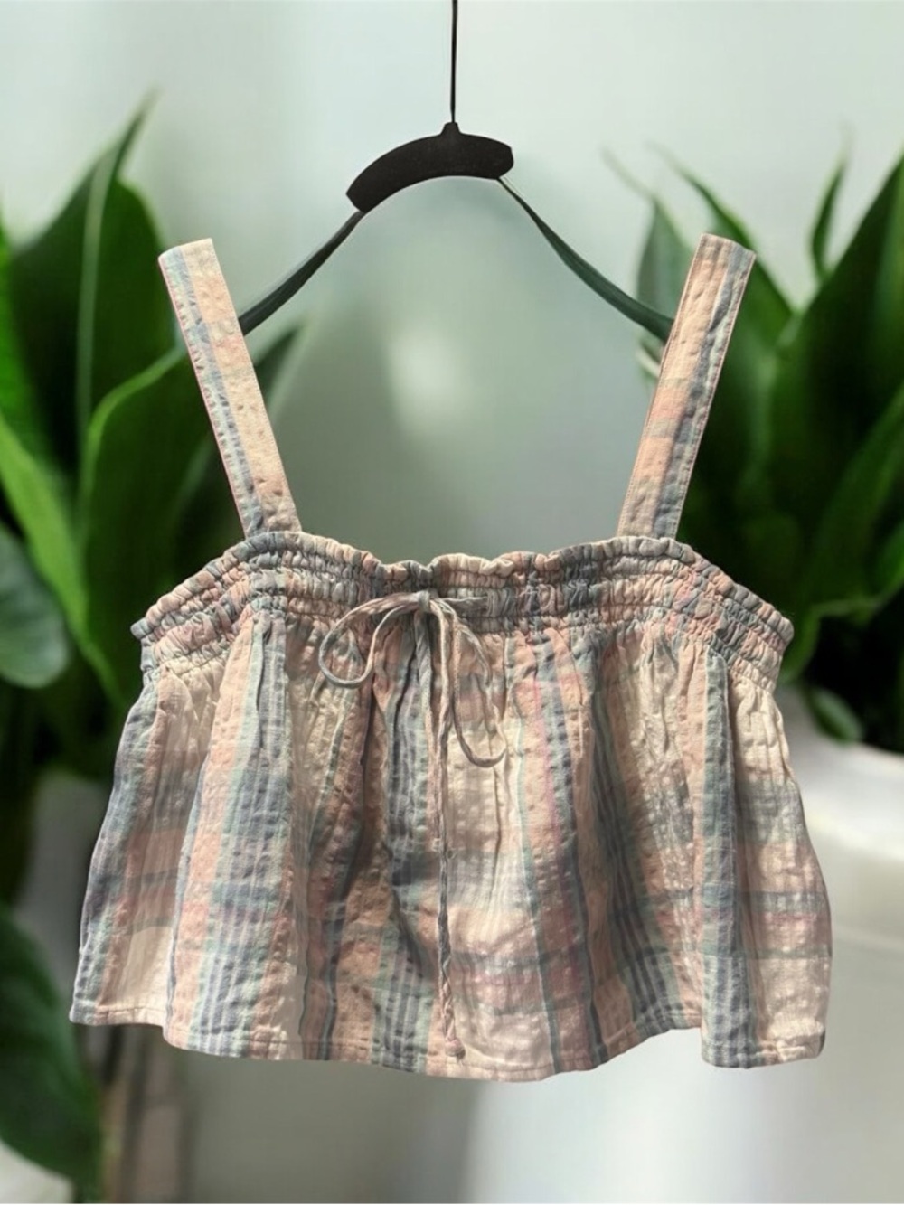 American Eagle NWT Plaid Swing Cami Crop Top Small
